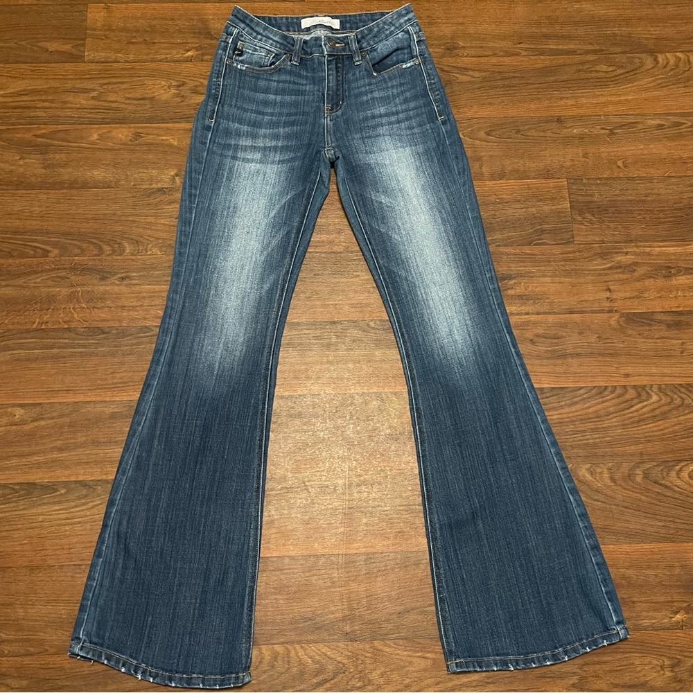 Kancan Tiffany Mid Rise Flare Leg Jeans Size 3/26 - Picture 2 of 9